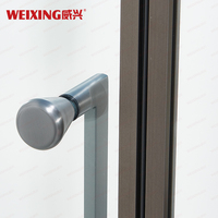 Cabine de douche d'hôtel moderne personnalisée Weixing Porte de douche pivotante en verre trempé à cadre gris pistolet brossé en acier inoxydable 304