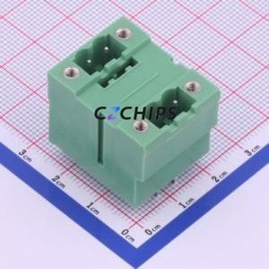 KF2EDGVHM-5.0-2*2P Plug-in Terminal Block Through hole,P=5mm Connector Board-to-Board / Socket - Closed Screw Fixing 5mm Green - Product Image 1