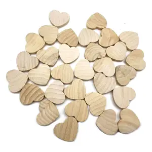 Corazón de madera Natural sin terminar de 1,3 pulgadas, artesanías, recortes de madera para proyectos de artesanía