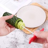 Gratis Monster Komkommer Scroller Groenten & Fruit Spiral Twist Mes Roestvrij Staal Handmatige Spiraal Carving Tool