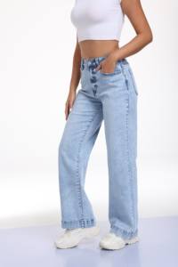 Jeans droits en denim délavé pour femmes 2026, avec des moustaches, pantalon tendance pour femmes - Product Image 6