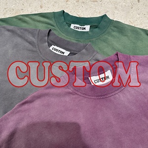 Camiseta de algodón de gran tamaño lavada Vintage para hombre, ropa de calle suave 100%, peso pesado, impresión personalizada, piedra de nieve ácida, dibujos animados en blanco - Product Image 1