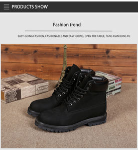 รองเท้าบูทหนังแท้กันน้ำ ดีไซน์หรูหรา สำหรับทำงาน ฤดูใบไม้ร่วง ฤดูหนาว อุ่นสบาย เหมาะกับกิจกรรมกลางแจ้ง รองเท้าหนังหุ้มข้อสูง - Product Image 6