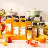 Bouteilles Carrées en Plastique PET de 120 ml, 150 ml, 250 ml, 350 ml, 500 ml, 1000 ml à Prix Abordable pour Jus, Personnalisables pour les Professionnels