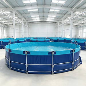 Bassin d'aquaculture portable en PVC galvanisé pour tilapias, système RAS, grande capacité, idéal pour l'élevage de poissons Betta et de saumon, avec bâche, en promotion - Product Image 5