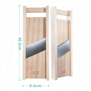 Affettatrice Mandolina per Verdure, Cipolle e Patate, Taglio Patatine Fritte 8mm, Invenzione Brevettata con Protezione per le Mani, Affettatrice in Legno Massiccio - Product Image 1