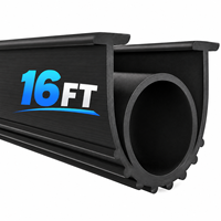Joint d'étanchéité inférieur pour porte de garage 16FT 5/16" en caoutchouc double extrémité en T, bande d'étanchéité U+O de remplacement, barrière anti-courant d'air et anti-poussière résistante aux intempéries