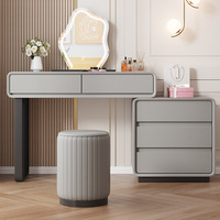 YOUTAI Nouvelle Arrivée Ensemble Coiffeuse Moderne de Luxe Blanc avec Miroir Lumineux pour Chambre à Coucher