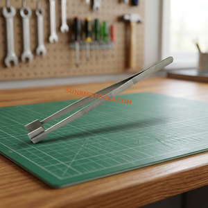 SUNTOOLS/STIPL 8" Durable <b>Plastic</b> Tweezer Square Tip Non-magnetic Non-conductive Acid Resistant <b>Glue</b> Resistant for Jewelry - Product Image 5