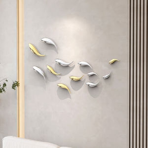 Tường nghệ thuật nhựa cá bức tượng trang trí nội thất tường hiện đại trừu tượng 3D nghệ thuật trang trí tường nội thất cho phòng khách nghệ thuật ven biển trang trí nội thất - Product Image 5