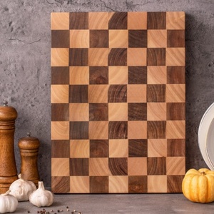 <span class=keywords><strong>Planche</strong></span> à découper en bois d'acacia massif de qualité supérieure avec rainure pour les jus, épaisse, motif damier, pour cuisine <span class=keywords><strong>professionnelle</strong></span> - Product Image 2