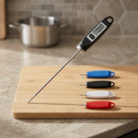 Termometer Dapur Digital Bacaan Instan dengan Layar LCD Bahan Stainless Steel -45~200 Derajat Celcius Respon Super Cepat