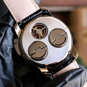 HANBORO Luxury Men's <b>Carousel</b> Collection Gambler's Design Mechanical Watch Water-Resistant Digital Dial Leather Auto-Wind - Product Image 6