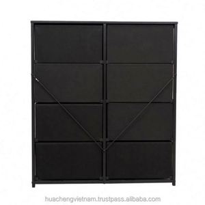Commode autoportante en tissu et acier inoxydable, design moderne et durable, meuble de salon, armoire en pin - Product Image 5