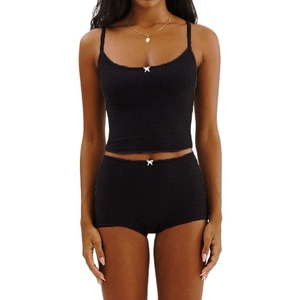 New Arrivals Women's Summer <strong>Crop</strong> Camisole Shorts <strong>Pajama</strong> Set Hot Sexy Stretched PJs Adjustable Straps Soft XL Size Fashion <strong>Pajama</strong> - Product Image 3