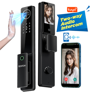 와이파이 지문 암호 생체 인식 얼굴 인식 잠금 해제 비디오 인터콤 디지털 잠금 해제 핫 세일 Tuya 스마트 도어록 - Product Image 1