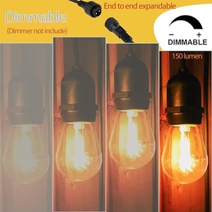 Cross-Border Best-Selling S14 IP65 Waterproof Crystal Outdoor <strong>Garden</strong> Light <strong>String</strong> E27 Bulb US Standard Yard Solar-Powered CE - Product Image 4
