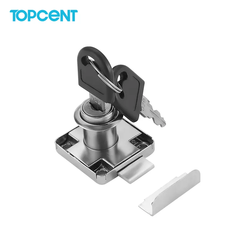 TOPCENT Nickel Plated Iron Material 138-22 Drawer Locks with Two Plastic Keys