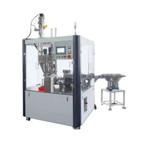 Disk type double head Coffee capule mike powder K cup filling and sealing buckle cover integrated machine