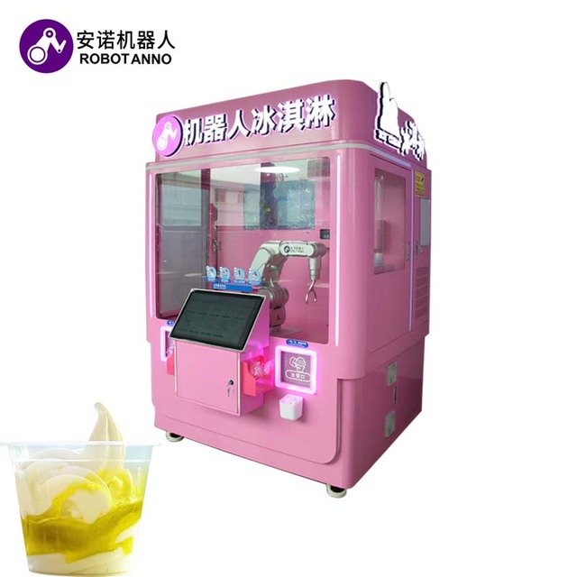 24-Hour Unmanned Ice Cream Vending Robot Intelligent Metal Machine with SDK Function Compressor Cooling 21.5-inch Touchscreen