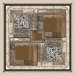 Vintage Geometric Patchwork <b>Scarf</b> 70*70cm Polyester Satin <b>Square</b> <b>Scarves</b> for Women All-Season Casual & Formal Use - Product Image 4