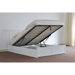 ATLABTIC-Cama doble King moderna, almacenamiento otomana, función de elevación, tela de tapicería de cuero con funda de madera maciza - Product Image 6