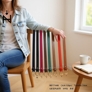 Cintura in PU Goffrata da 2,8 cm T K per Donna, Cintura Sottile alla Moda per Outfit Casual - Product Image 3