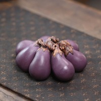 Figurines de thé en forme d'aubergine en sable violet faites à la main, figurines de thé de haute qualité pour le bureau