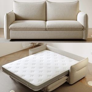 GEDO Canapé-lit moderne pliable Canapé-lit double en velours flocon de neige avec matelas en mousse à mémoire de forme pour le salon - Product Image 2