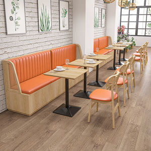 Divani a panca in legno massello in stile rustico, famosi su Internet, per ristoranti, negozi di dessert e bubble tea, arredamento per caffè e ristoranti - Product Image 3