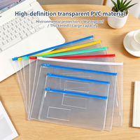 Sac en PVC noir personnalisé avec fermeture éclair, transparent, format A4/A5/A6, étui à crayons et pochette pour documents et factures