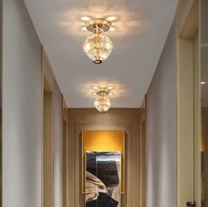 Gran oferta, luces de techo LED de cristal de lujo modernas, iluminación de celo, puerta de pasillo, porche, Base decorativa de acero inoxidable - Product Image 4