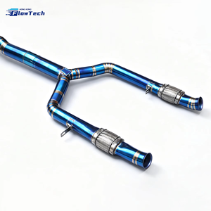 Échappement arrière FlowTech Valvetronic en titane poli miroir pour Mercedes C43 AMG C400 C450 W205 3.0L V6 Biturbo avec soupape à commande à distance - Product Image 5