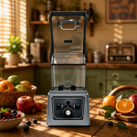 Blender professionnel insonorisé avec bouclier acoustique, mixeur silencieux haute vitesse pour smoothies, idéal pour café, bar, restaurant