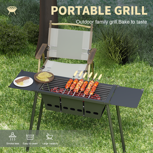 Factory Custom Wholesales Outdoor Portable Stainless Steel Charcoal BBQ <b>Grill</b> Easy Folding <b>Camping</b> Picnic Barbecue <b>Grill</b> - Product Image 5
