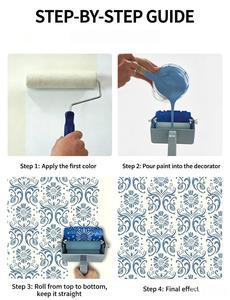 Rouleau à <span class=keywords><strong>peinture</strong></span> en caoutchouc de qualité industrielle, 5 pouces, double couleur, cadre réglable, dégagement rapide, pièces et accessoires DIY OEM - Product Image 5