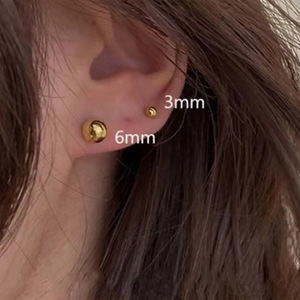 0.8MM 316L Ball <b>Stud</b> | 20G Stainless Steel 18K PVD Gold Plated, Rose Gold & <b>Silver</b> Earrings | Waterproof Hypoallergenic, Durable - Product Image 3