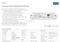 Variateur LED DA5-L DALI DT6/DT8 12-48V 5 canaux à tension constante pour bande lumineuse simple/double blanc/RGB/RGBW/RGBCCT