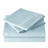 Ensemble de draps de lit 4 pièces, 90 g/m², 100 % microfibre polyester, broderie à trois lignes, draps de luxe pour hôtel, respirants, certifiés Oeko-Tex