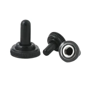 Interruptor de palanca negro, cubierta/tapa impermeable, 6mm, 12mm