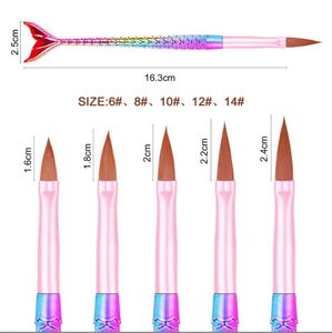 แปรงอะคริลิคด้ามไม้สีแดง ขนโคเลนสกี้แท้ สำหรับทาผงทำเล็บ แปรงทำเล็บแบบกำหนดเองได้ พร้อมรับผลิตแบรนด์ส่วนตัว - Product Image 3
