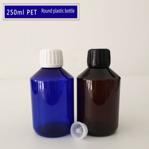 Amber Blue Clear <strong>Plastic</strong> 100ml 250ml <strong>500</strong> Ml 1000ml Pet <strong>Bottle</strong> W/ White &amp; Black Tamper Screw Cap and Natural Pp Inner Liner Tip - Product Image 2