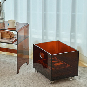 Juego de mesita de noche acrílica marrón café transparente, 2 <span class=keywords><strong>camas</strong></span> anidadas, mesita de noche, mesita de noche, armario <span class=keywords><strong>con</strong></span> cajón para muebles de dormitorio - Product Image 5
