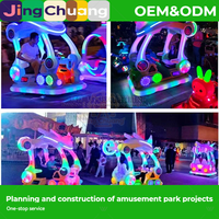 Kart à pédales lumineux pour enfants, voiture tamponneuse électrique, capacité 60 kg, pour marché nocturne, site touristique, manège parent-enfant
