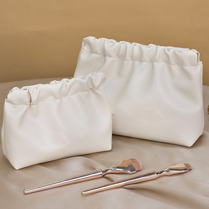 Wholesale PU Cosmetic Toiletry <strong>Bag</strong> <strong>With</strong> Double Zipper <strong>Compartments</strong> Waterproof Travel Organizer for Gifts - Product Image 2