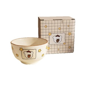 Service de table en céramique Star Cap Bear, style mignon, motif uni, compatible micro-ondes, utilisation hôtelière, vaisselle de haute qualité esthétique pour hôtels - Product Image 5