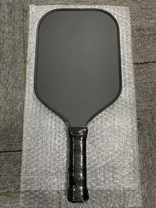 Custom Printed Dropshipping Pickleball Paddle 16mm Oversized 5.5" Long Handle Raw Carbon Fiber Double Black Pickleball Paddle