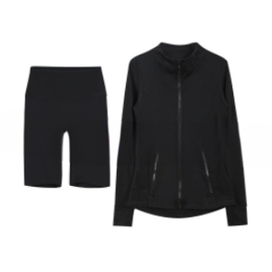 Ensembles de yoga LULUS pour femmes, ensembles de fitness en gros, survêtements d'extérieur, logo personnalisé, tenue de sport en nylon et élasthanne, ensemble 2 pièces pour femmes - Product Image 4