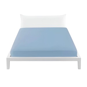 BIANCALUNA - Lot de 2 draps de lit couleur bleu clair - Product Image 1