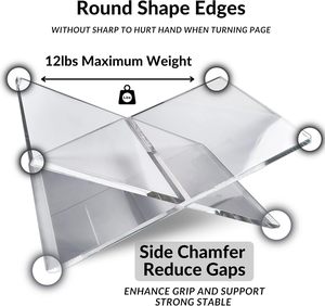 Supports de livres en acrylique transparent sur mesure en gros - Présentoirs à livres en acrylique à cadre croisé, supports ouverts <span class=keywords><strong>pour</strong></span> l'affichage - Product Image 4